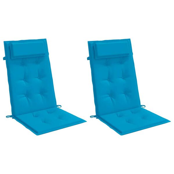 vidaXL Cojines de silla con respaldo alto 2 uds tela Oxford azul claro