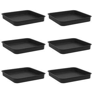 vidaXL Bandeja Cuadrada para Flores 6 pcs Negro 15 x 15 x 2 cm