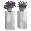 vidaXL Soporte de plantas 2 pcs Plateado 24 x 24 x 55 cm