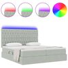 vidaXL Cama con tira de luces LED Gris Claro 180 x 200 cm Terciopelo