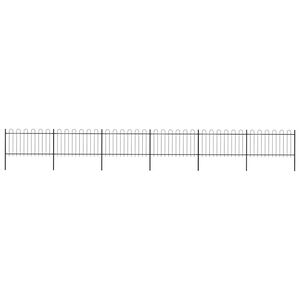 vidaXL Valla de jard&iacute;n con aro superior de acero 1070x100 cm negra