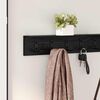 vidaXL Perchero de pared Roble Negro 100 x 10,5 x 10,5 cm