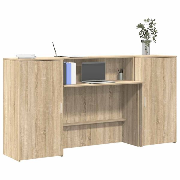 vidaXL Mostrador de recepci&oacute;n roble sonoma 200x50x103,5 cm
