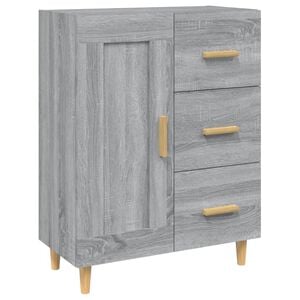 vidaXL Aparador de madera contrachapada gris Sonoma 69,5x34x90 cm