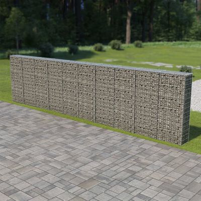 vidaXL Muro de gaviones con cubiertas acero galvanizado 600x30x150 cm