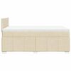 vidaXL Cama box spring con colch&oacute;n tela color crema 120x200 cm