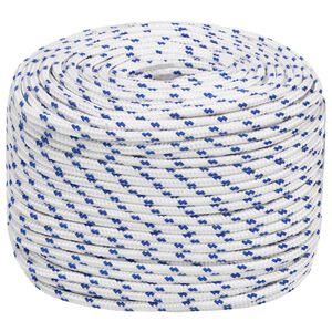 vidaXL Cuerda multiusos 10 mm 25 m Blanco y Azul PP 645 kg Carga m&aacute;x.