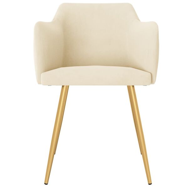 vidaXL Sillas de comedor 6 unidades de terciopelo crema