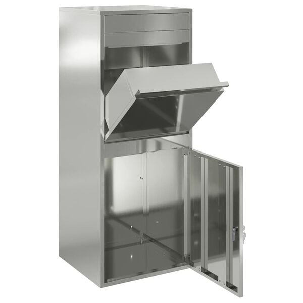 vidaXL Caja de entrega de paquetes con puerta Negro 41 x 38 x 103 cm