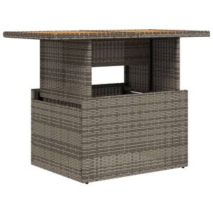vidaXL Mesa de jard&iacute;n rat&aacute;n PE y madera de acacia gris 100x55x73 cm