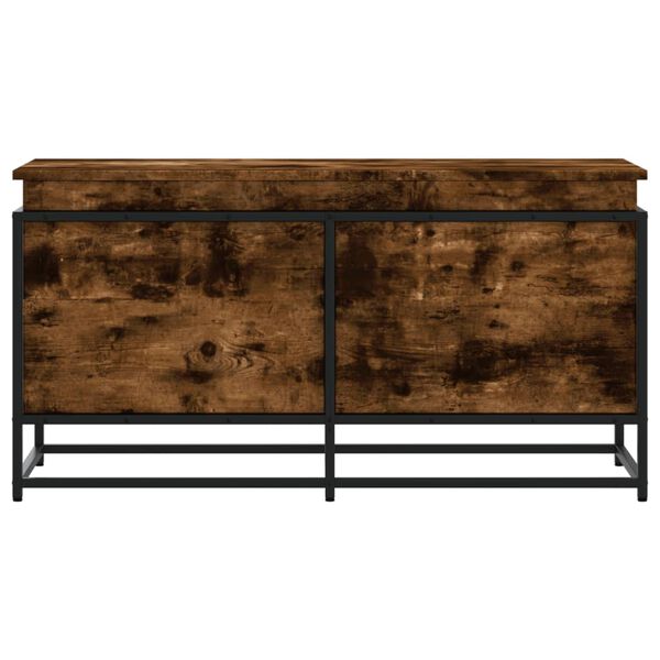 vidaXL Caja de almacenaje con tapa madera roble ahumado 100x40x51,5 cm