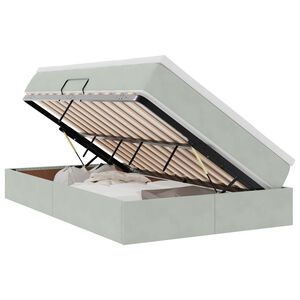 vidaXL Cama con almacenamiento y colch&oacute;n Gris Claro 120 x 190 cm