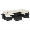 vidaXL Set de sof&aacute;s de jard&iacute;n 8 piezas y cojines rat&aacute;n sint&eacute;tico negro