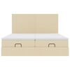 vidaXL Estructura de cama otomana con colchones tela crema 160x200cm