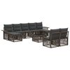 vidaXL Conjunto de sof&aacute;s de jard&iacute;n 10 uds. Gris rat&aacute;n sint&eacute;tico