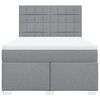 vidaXL Cama box spring con colch&oacute;n tela gris claro 140x190 cm