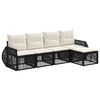 vidaXL Conjunto de sof&aacute;s de jard&iacute;n 5 uds. Negro y Blanco Crema