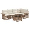 vidaXL Conjunto de sof&aacute;s de jard&iacute;n 6 uds. Beige rat&aacute;n sint&eacute;tico