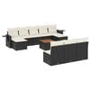 vidaXL Set de sof&aacute;s de jard&iacute;n 11 pzas y cojines rat&aacute;n sint&eacute;tico negro