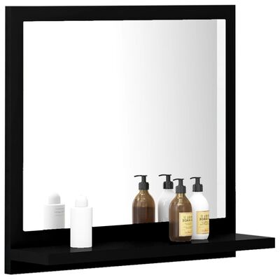 vidaXL Espejo de baño madera contrachapada negro 40x10,5x37 cm