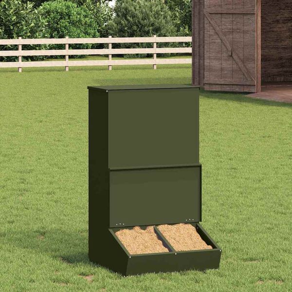 vidaXL Comedero para Cerdo Verde Oliva 55 x 51 x 91,5 cm