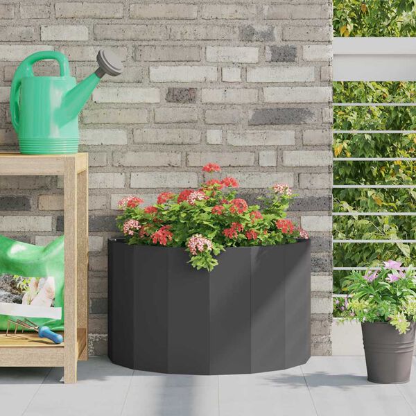 vidaXL Jardinera Negro 60 x 30 x 35 cm Acero