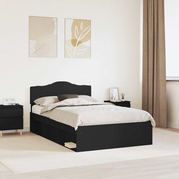 vidaXL Estructura de cama Negro 120 x 190 cm Madera de pino macizo