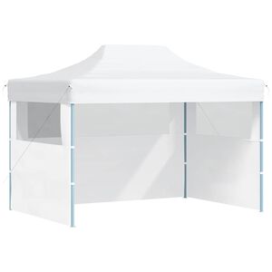 vidaXL Carpa plegable profesional con 3 paredes acero blanco 280x410x315 cm