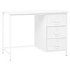 vidaXL Escritorio industrial con cajones acero blanco 105x52x75 cm
