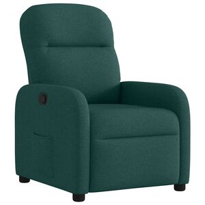 vidaXL Sill&oacute;n reclinable de tela verde oscuro