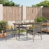 vidaXL Set comedor de jard&iacute;n 5 piezas con cojines rat&aacute;n sint&eacute;tico gris