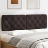 vidaXL Cabecero de cama acolchado tela marr&oacute;n oscuro 160 cm