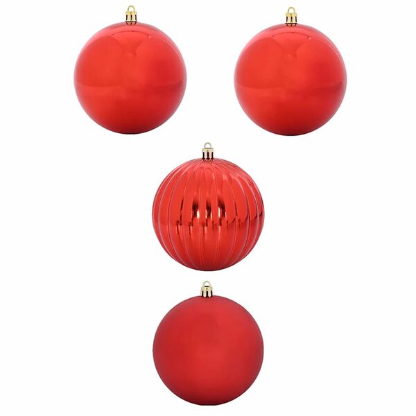 vidaXL Juego de Esferas de Navidad 4 pcs Rojo Plástico