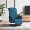 vidaXL Sillón reclinable de masaje con reposapiés terciopelo azul