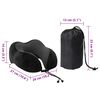 vidaXL Almohada de viaje para el cuello Negro 27 x 26 x 14 cm