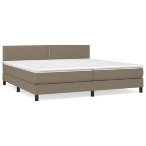 vidaXL Cama box spring con colch&oacute;n tela gris taupe 200x200 cm