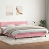 vidaXL Cama box spring con colch&oacute;n y LED terciopelo rosa 180x220 cm