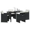 vidaXL Conjunto de Comedor de Jard&iacute;n 5 pcs Negro rat&aacute;n sint&eacute;tico