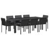 vidaXL Conjunto de Comedor de Jard&iacute;n 9 uds. Negro 200 x 80 x 73 cm