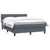 vidaXL Cama box spring con colch&oacute;n terciopelo gris oscuro 160x220 cm