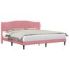 vidaXL Estructura de cama con cabecera Rosa 200 x 200 cm Terciopelo