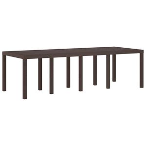 vidaXL Mesa de Jard&iacute;n Marr&oacute;n 250 x 100 x 73 cm rat&aacute;n sint&eacute;tico