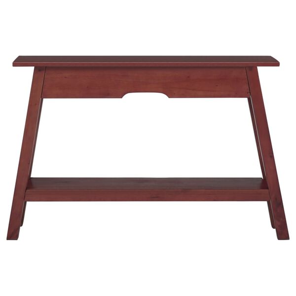 vidaXL Mesa consola madera maciza de caoba marr&oacute;n 110x30x75 cm