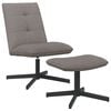vidaXL Sill&oacute;n giratorio con reposapi&eacute;s Gris topo Tela