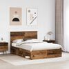 vidaXL Estructura de cama con cabecera Madera vieja 140 x 190 cm