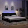 vidaXL Estructura de cama con LED sin colch&oacute;n tela negro 200x200 cm