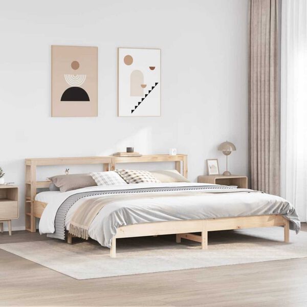 vidaXL Estructura de cama sin colch&oacute;n madera maciza de pino 200x200 cm