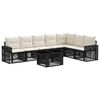 vidaXL Conjunto de sof&aacute;s de jard&iacute;n 8 uds. Negro y Blanco Crema