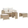 vidaXL Set de muebles de jardín con cojines apilables 5 pzas beige