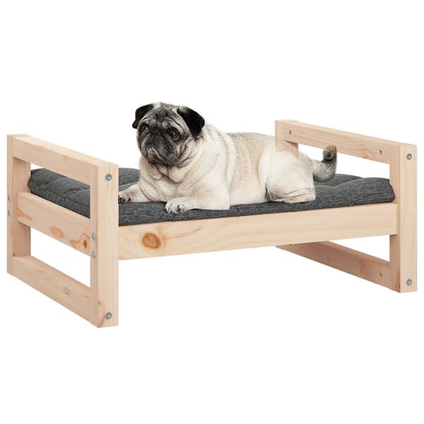 vidaXL Cama para perros madera maciza de pino 65,5x50,5x28 cm